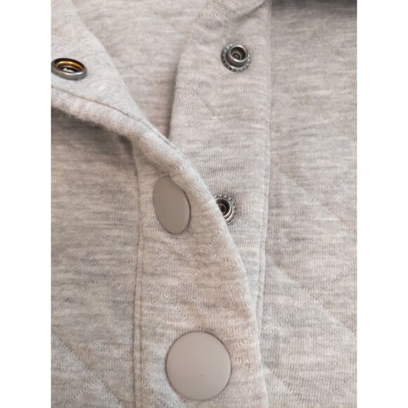 EDDIE BAUER Quilted Pullover Women Gray Snap Front Size M NEW - Picture 13 of 14